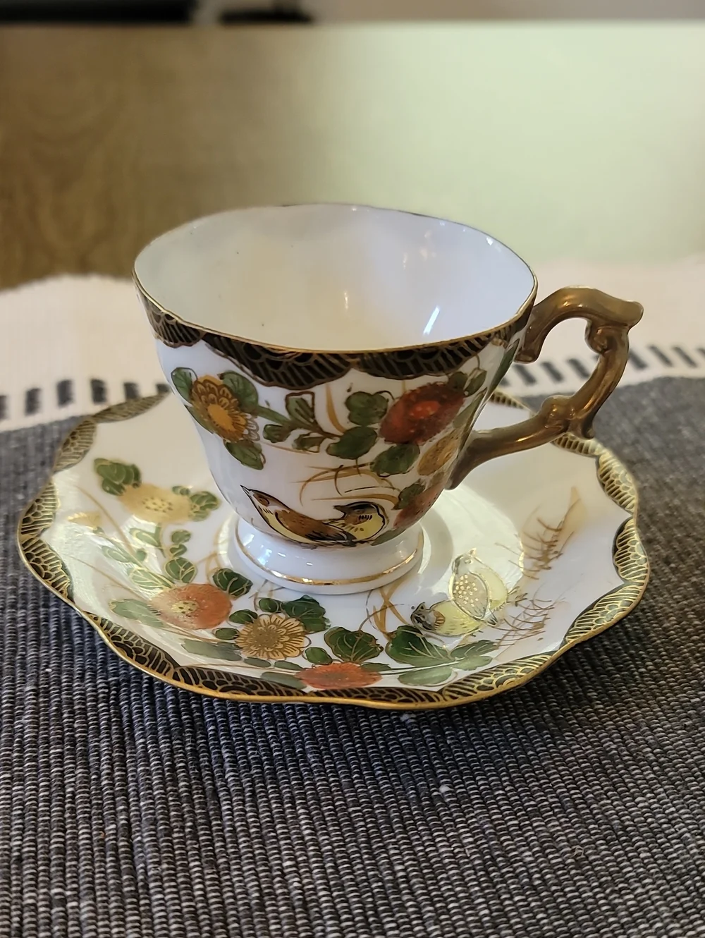 Occupied Japan Vintage Hal-Sey Demitasse/ Tea Cup & Saucer Set Of 2